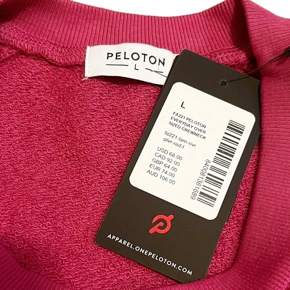 Peloton NWT Rose Logo Print Crewneck Sweatshirt Pink Women’s Size L - Picture 5 of 7